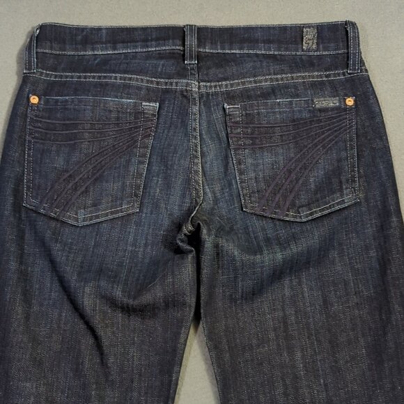 7 For All Mankind Jeans Women's 27 Blue Dojo Wide Leg Flare Denim - Picture 1 of 12